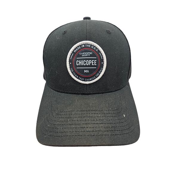 Callaway Chicopee MA Chrome Soft Snapback Hat Cap Black Logo Faded Brim - Picture 1 of 7